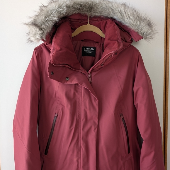 Athleta Rainout Outbound Parka M Decadent Red - Picture 3 of 16